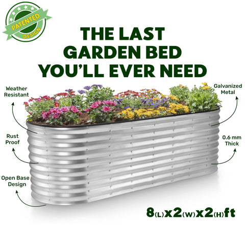 Plant & Plot silver galvanized surface resists rain and wear.