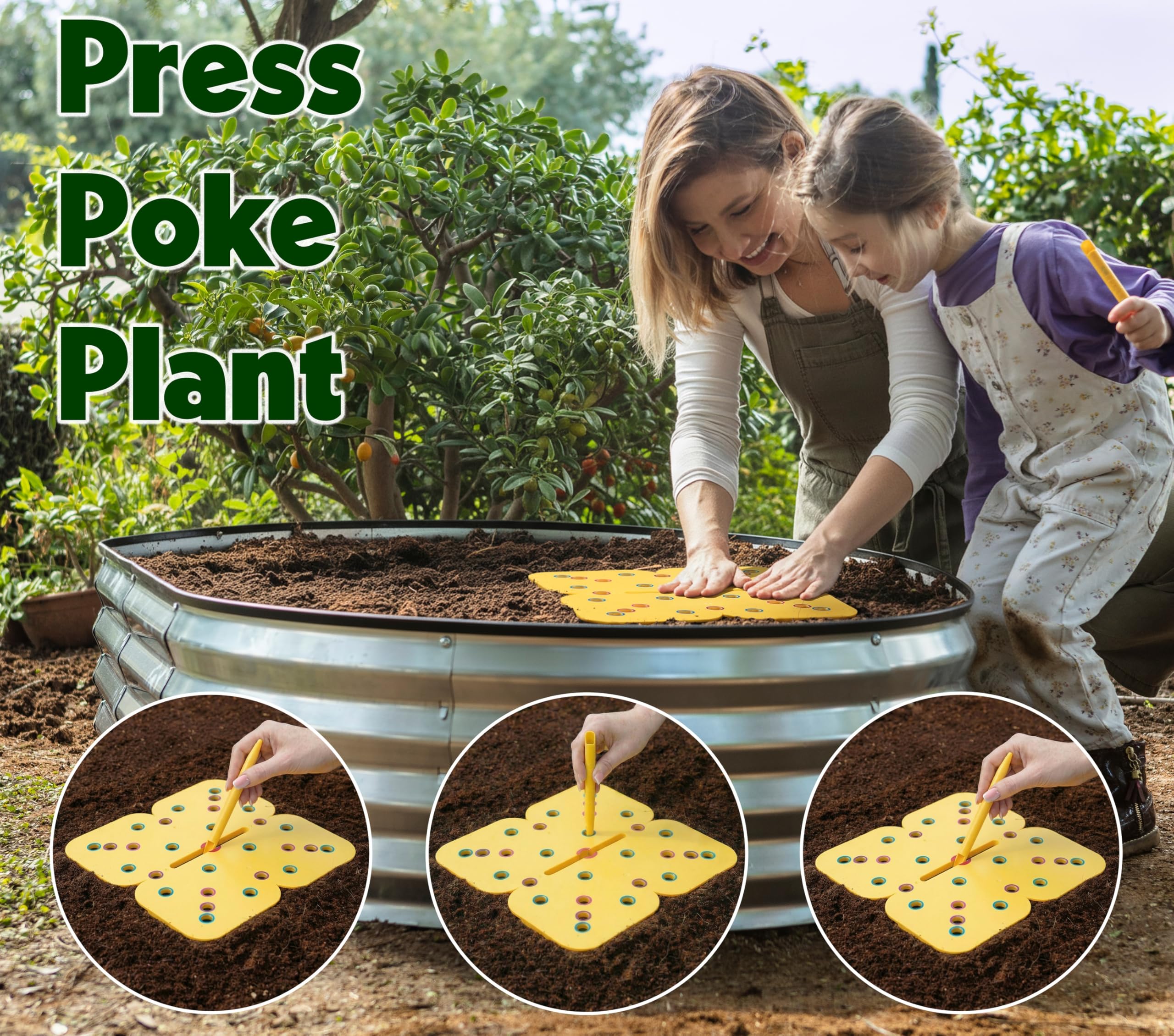 Plant & Plot square foot gardening grid shown for even spacing