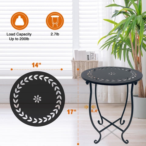Plant Castle 14-inch round table diameter designed for small spaces.