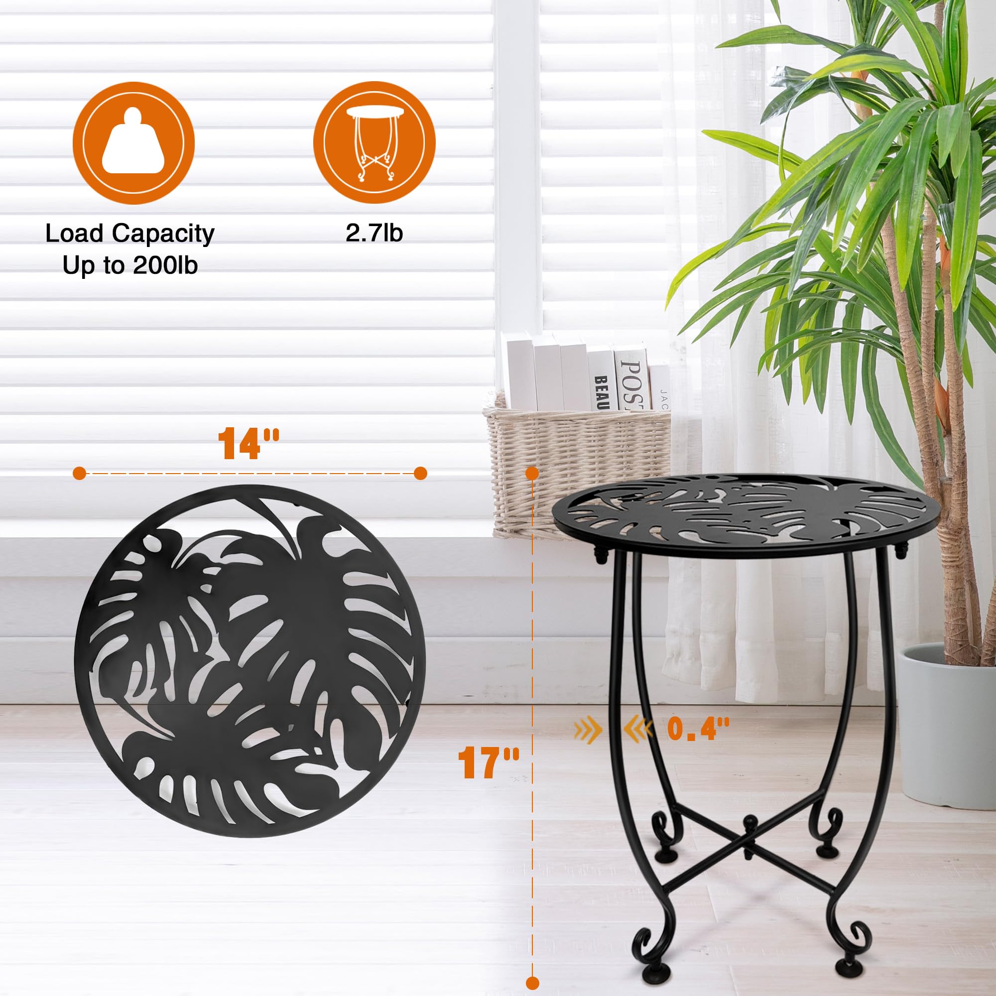 Plant Castle 14 inch round table suited for small patios