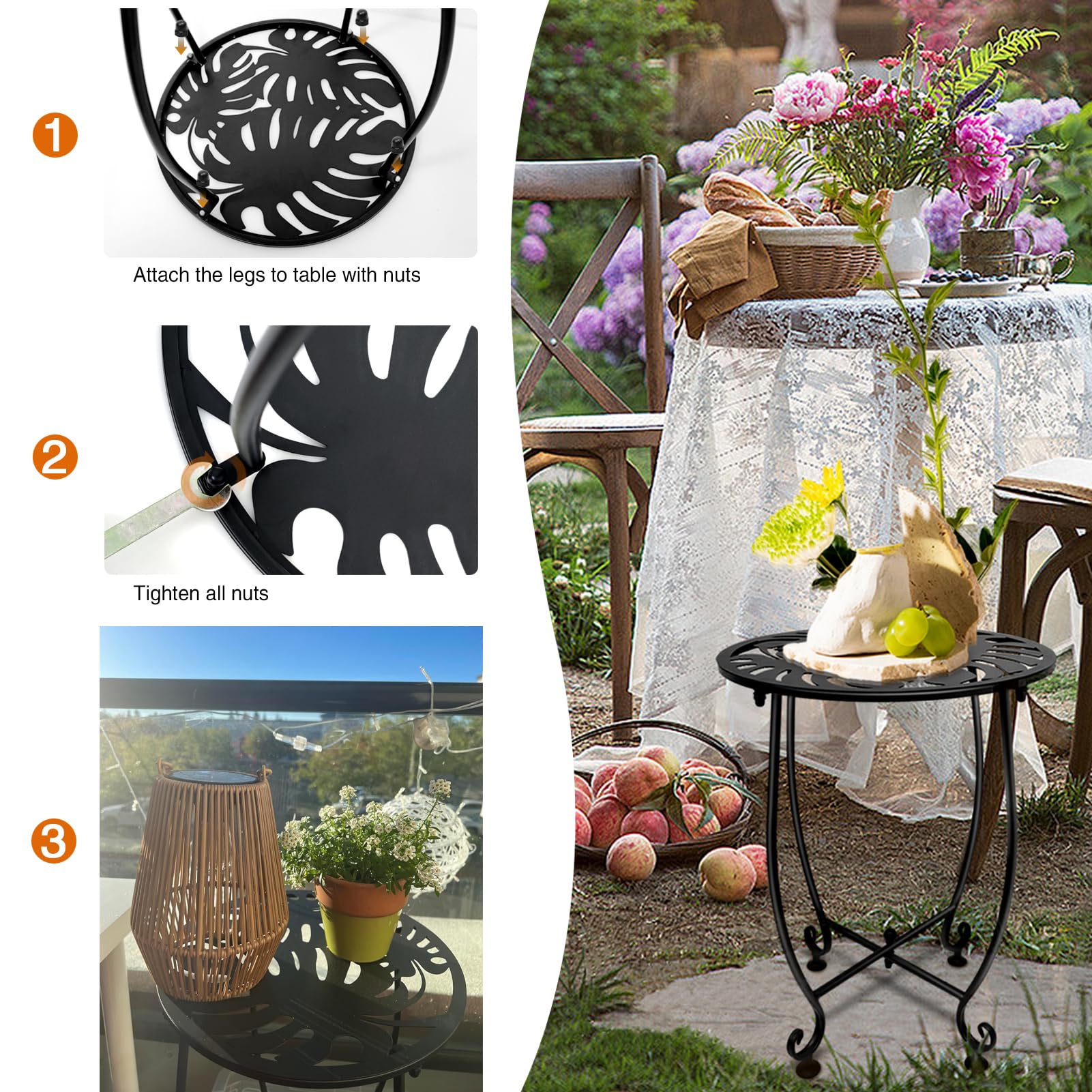 Plant Castle sturdy end table supports drinks and decor