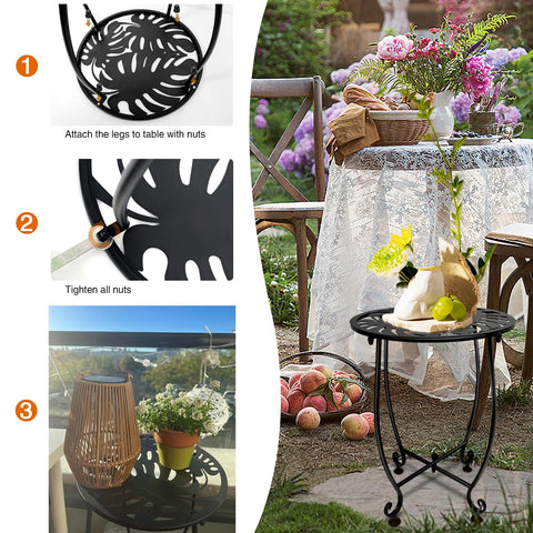 Plant Castle sturdy end table supports drinks and decor