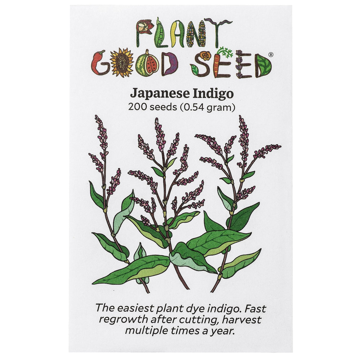 Plant Good Seed Japanese Indigo seeds packet for easy home dye projects.