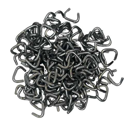 Plant My Tank hog rings closeup, showing durable galvanized steel for rust resistance.