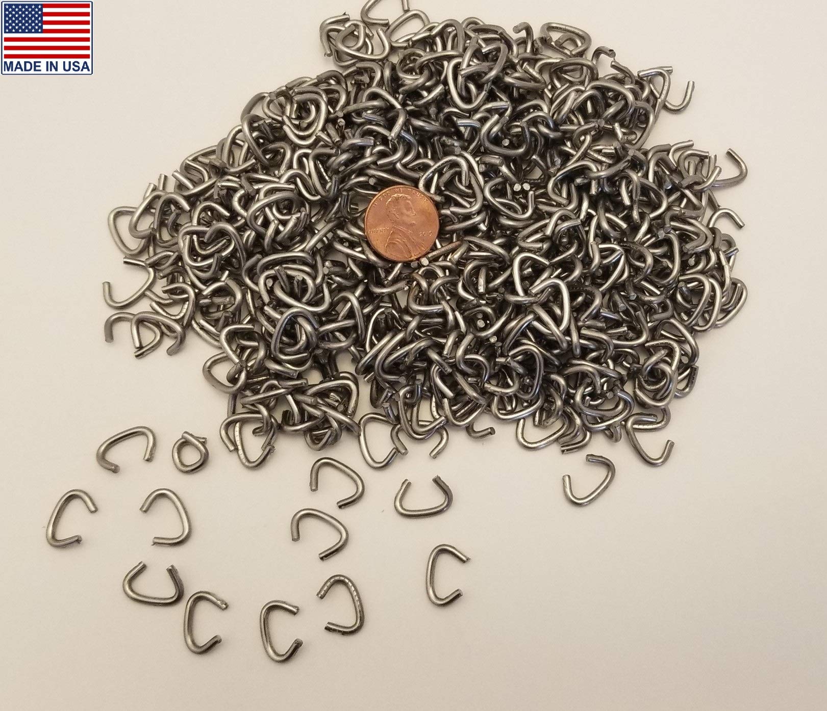 Plant My Tank hog rings in a crimped assembly demonstrating quick, secure closures.