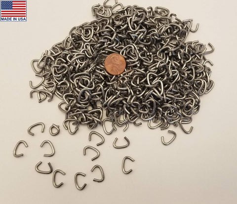Plant My Tank hog rings in a crimped assembly demonstrating quick, secure closures.