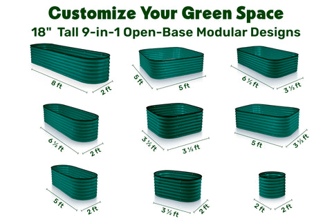 Plant & Plot 8x2x1.5 ft modular planter showing configurable space for vegetables