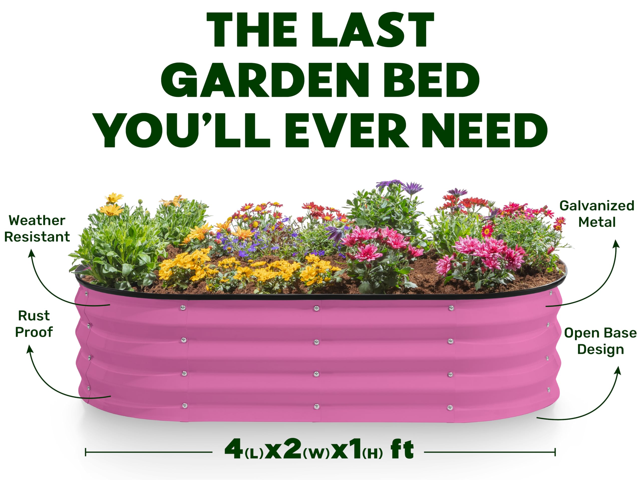 Easy-assembly Plant & Plot pink bed for quick start to gardening