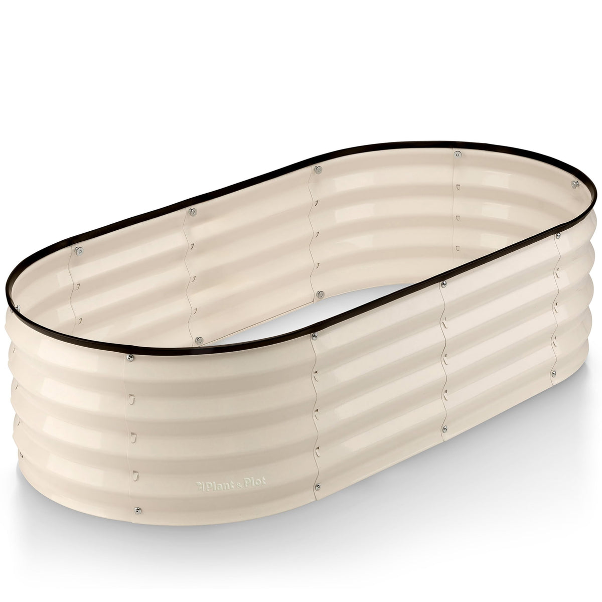 Plant & Plot galvanized raised bed in white for vegetables and flowers.
