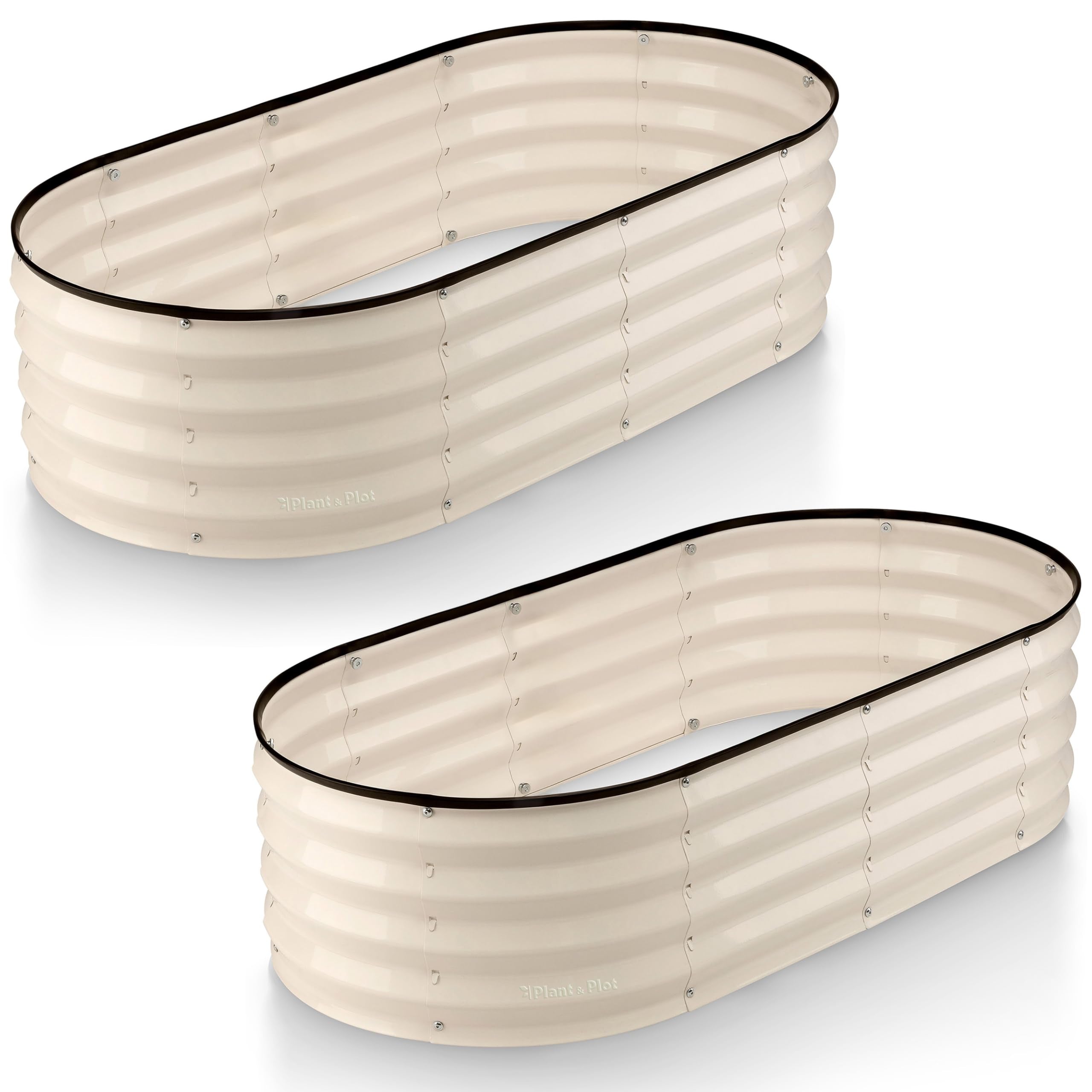 Plant & Plot galvanized raised bed 4x2x1 white two-pack, ready for versatile gardening use.