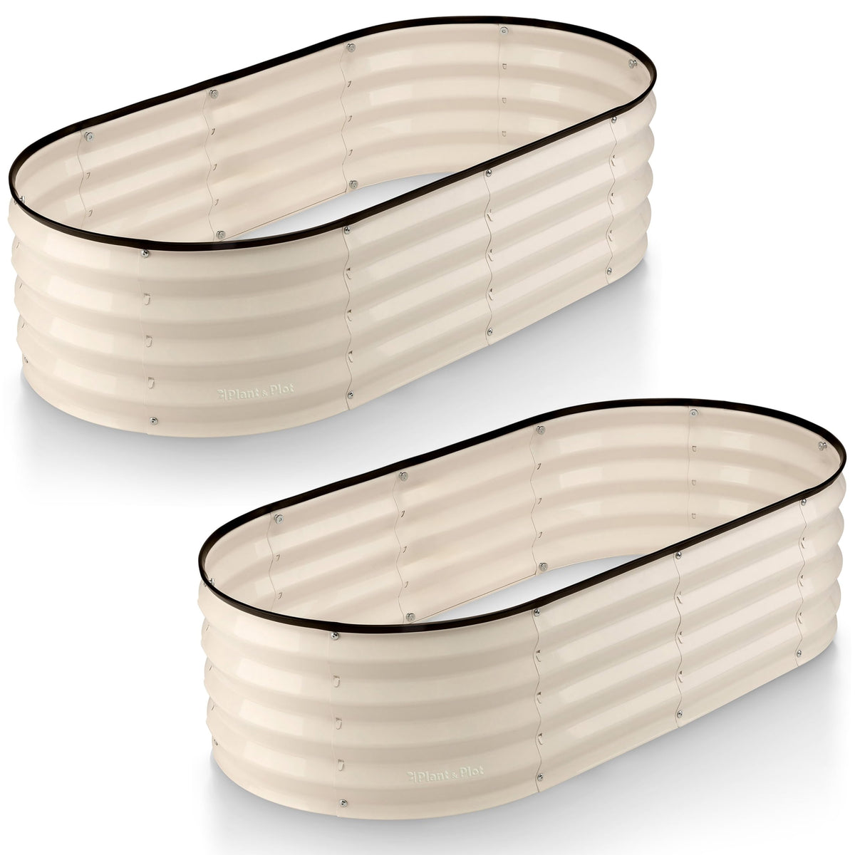 Plant & Plot galvanized raised bed 4x2x1 white two-pack, ready for versatile gardening use.