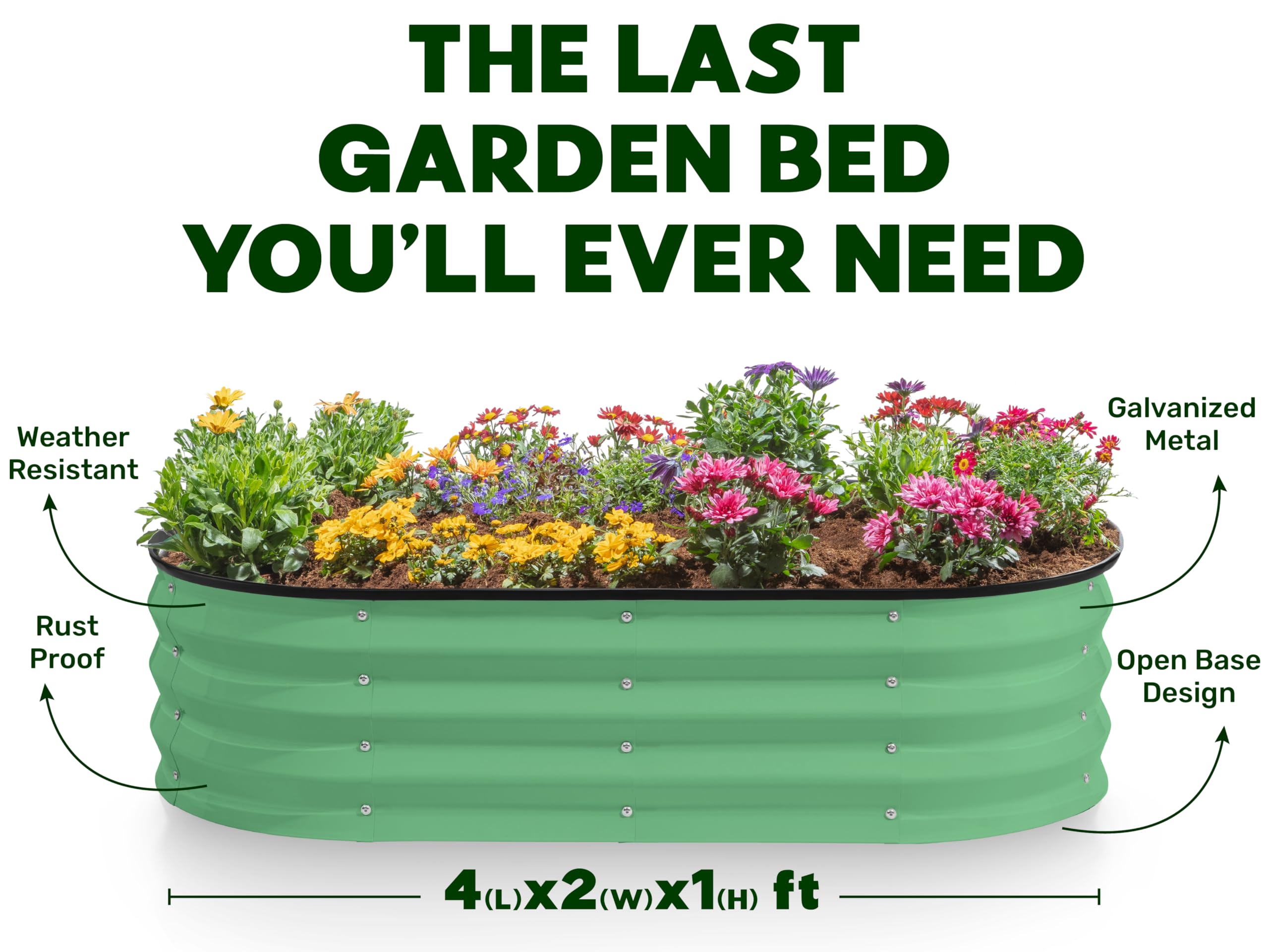 Plant & Plot galvanized raised bed outdoors amidst greenery for patio or yard gardening.