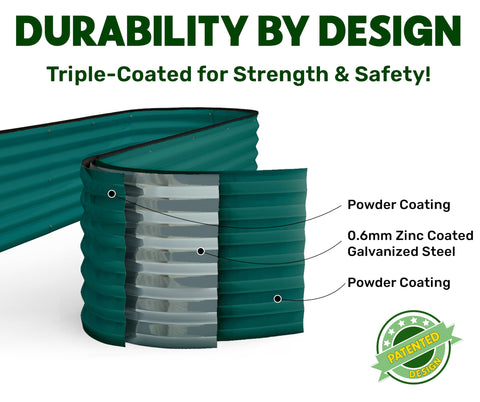 Plant & Plot galvanized steel bed resists rust and weather for durability