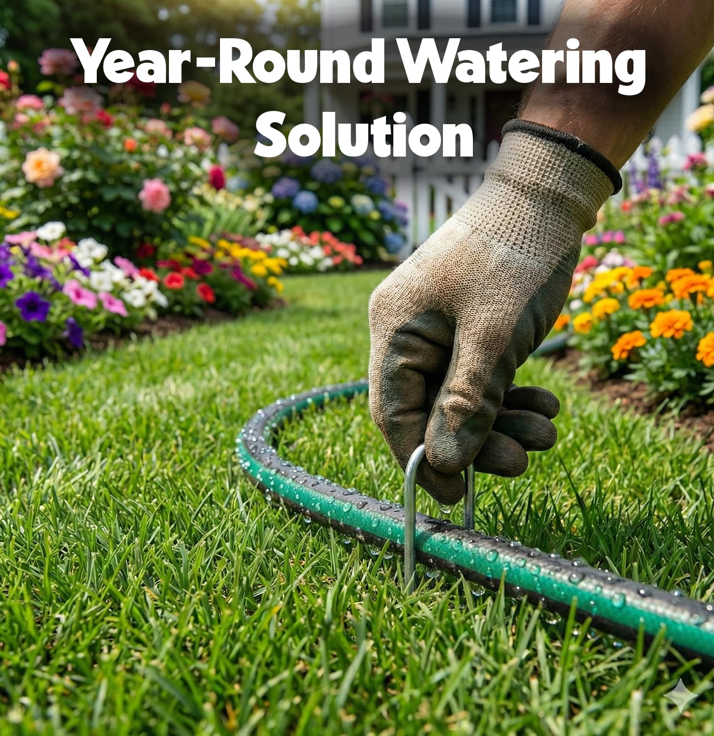 Plant & Plot irrigation system watering vegetables and flowers with even coverage