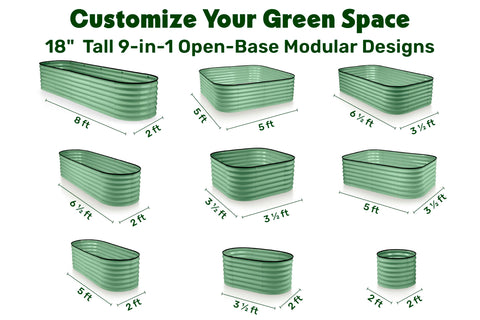 Plant & Plot light green finish raised bed ready for outdoor planting