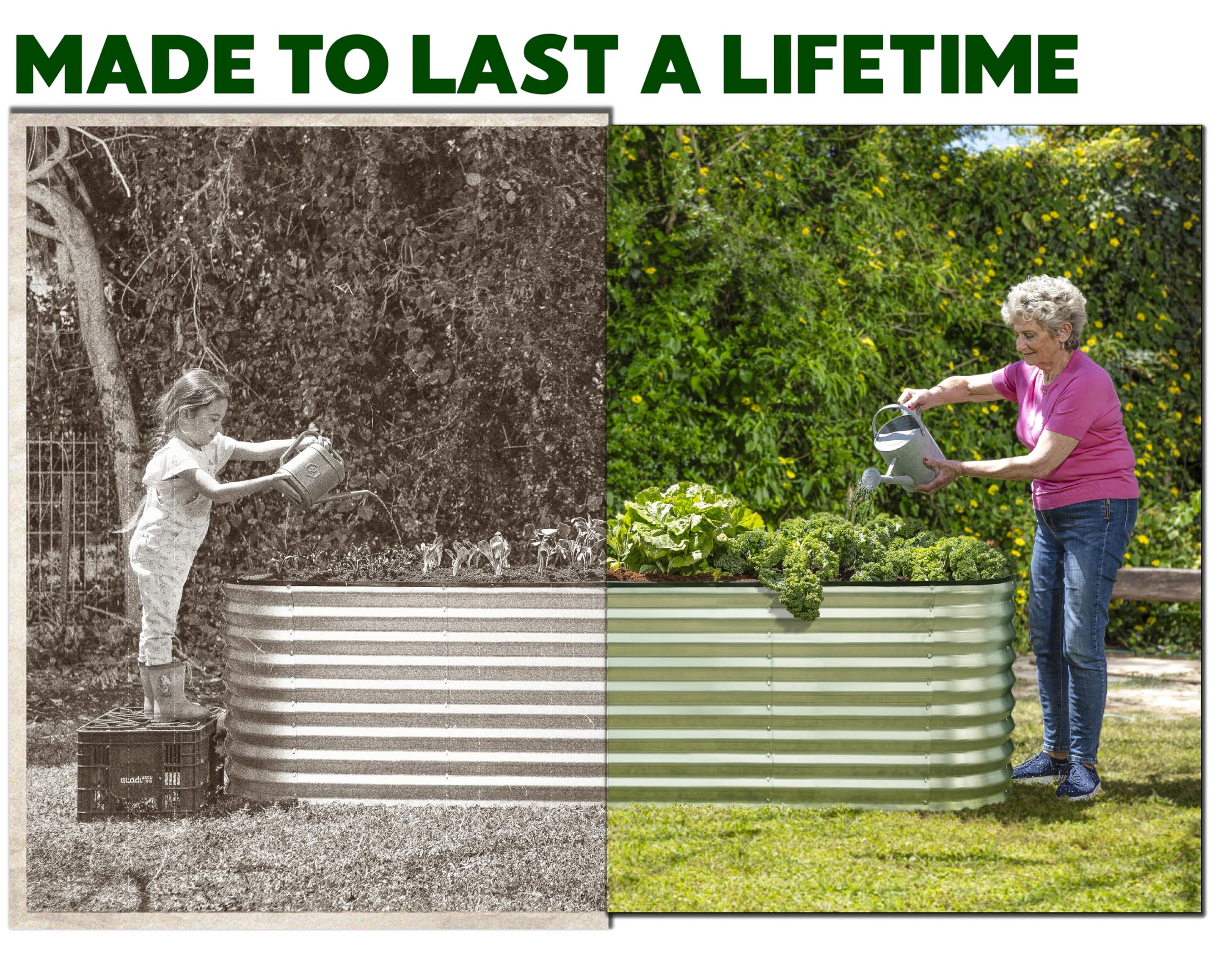 Plant & Plot silver garden box showcases durable, rust-resistant design for year-round use