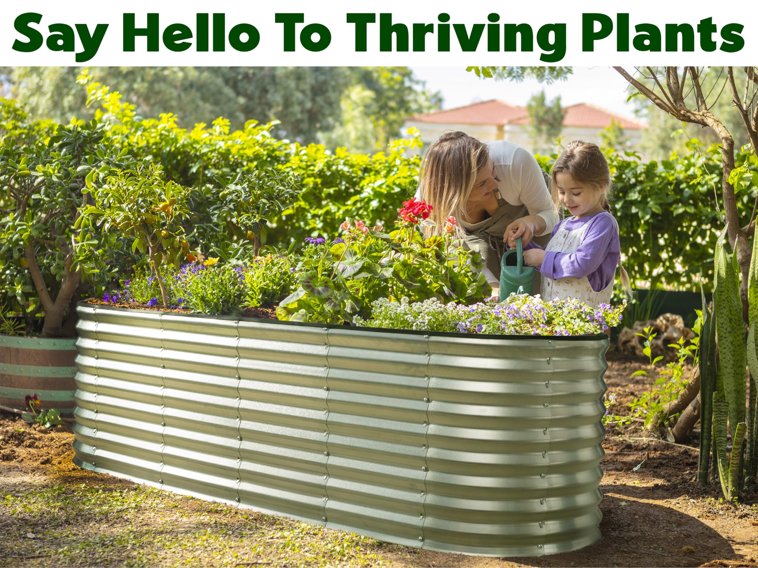 Plant & Plot garden bed being filled with soil, a welcoming space for vegetables.