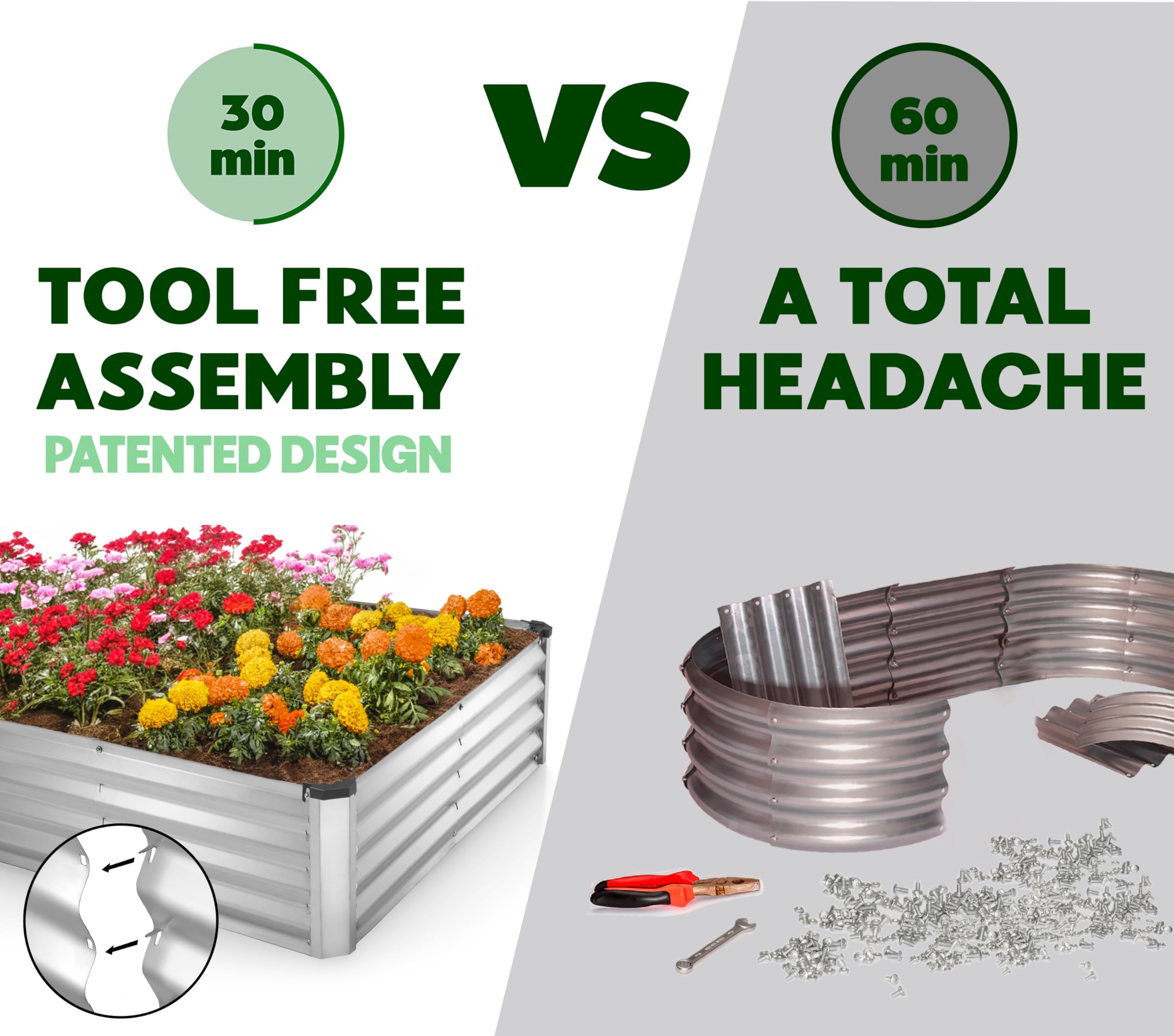 Plant & Plot tool-free assembly in minutes for quick garden setup