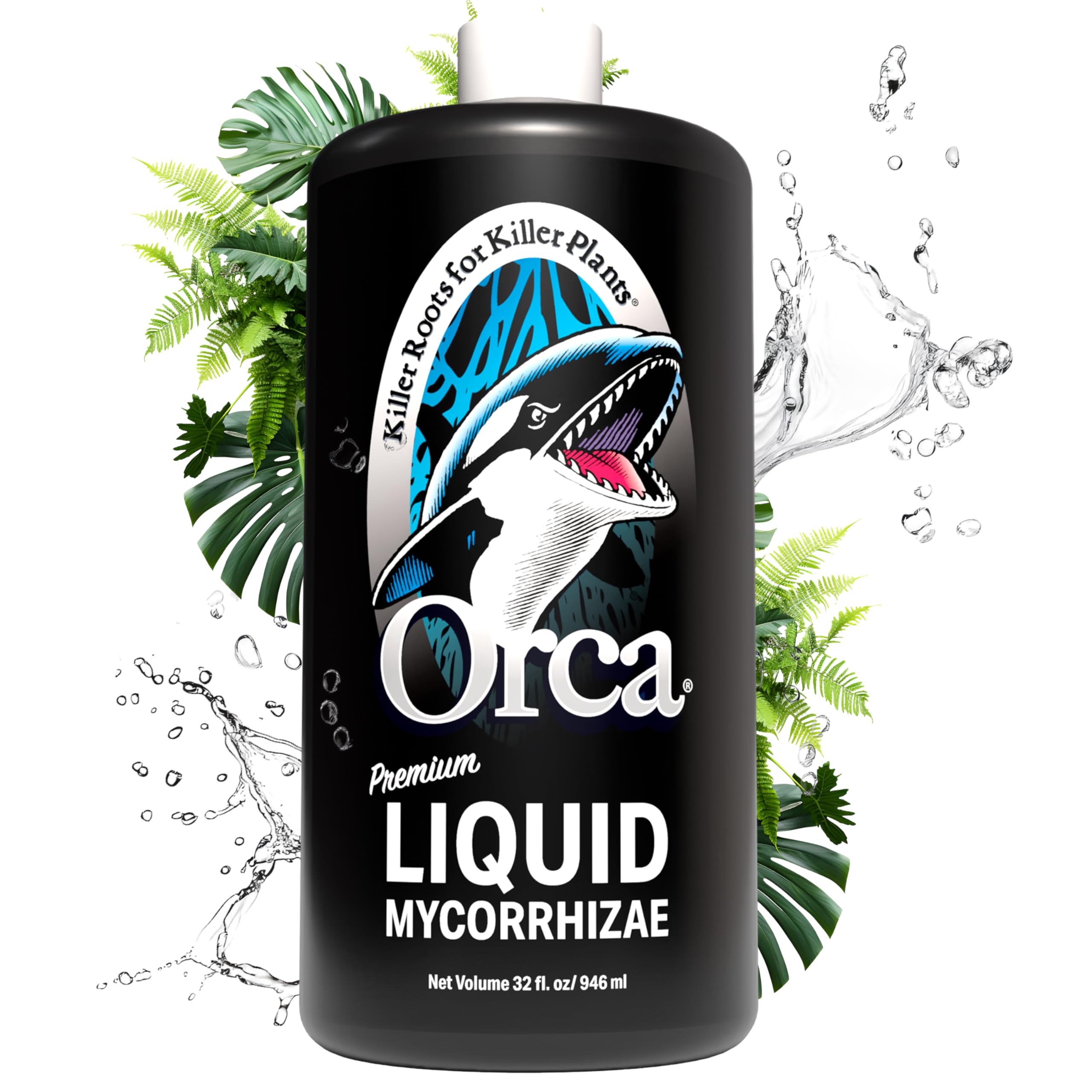 Plant Success Orca bottle and label showing liquid mycorrhizae for soil health.