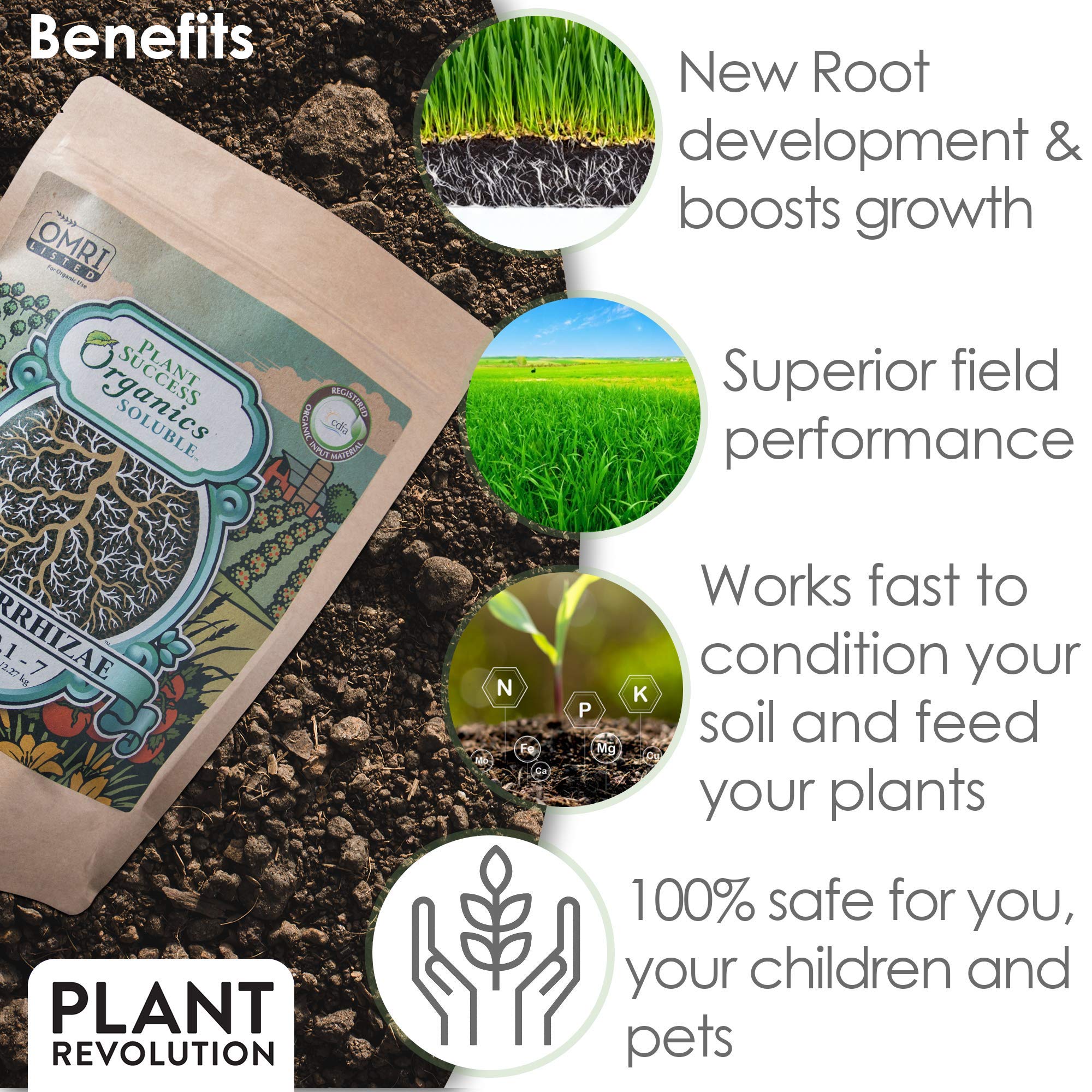 Plant Success Organics Soluble Mycorrhizae-established-landscape thriving soil diversity and plants