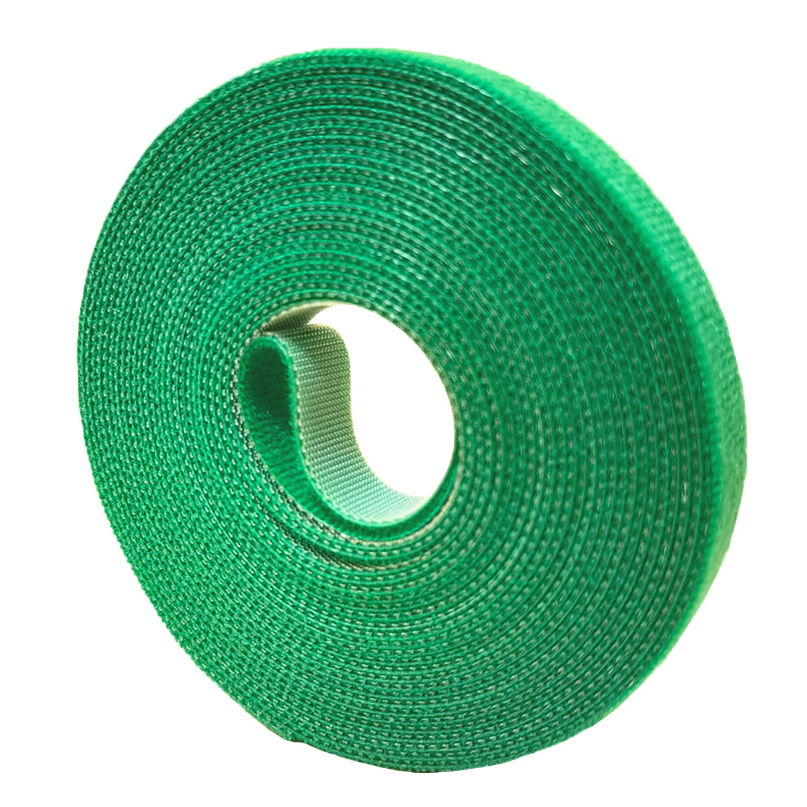 Plantactic Garden Tie green tape 16.4ft securing a climbing plant and supporting growth.