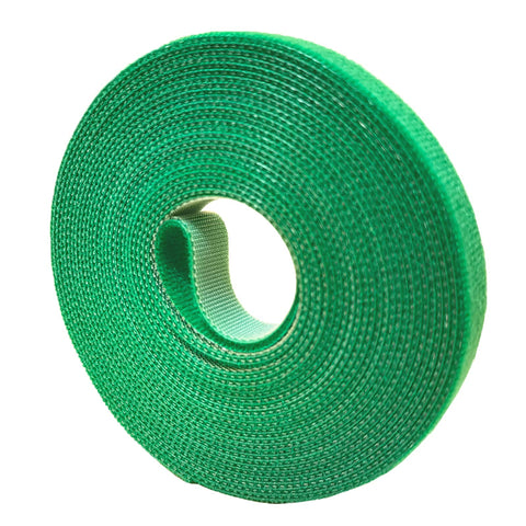 Plantactic Garden Tie green tape 16.4ft securing a climbing plant and supporting growth.