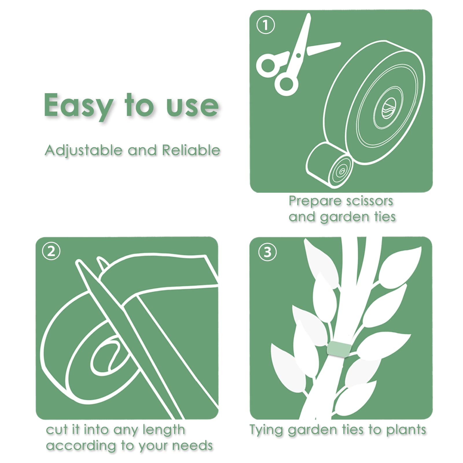 Plantactic Garden Tie roll packaging showing one-roll supply for gardens and homes.