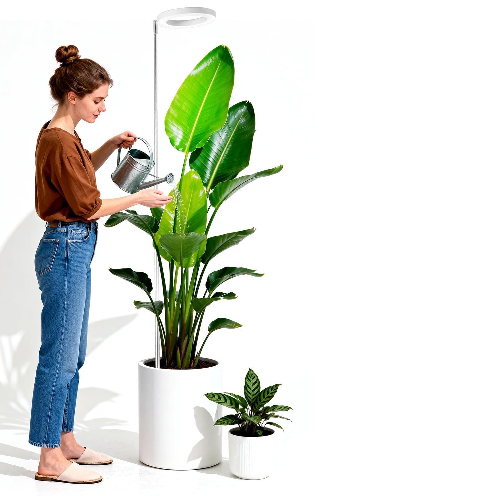 PlantaPulse grow light full spectrum 72 LED over thriving indoor greens.