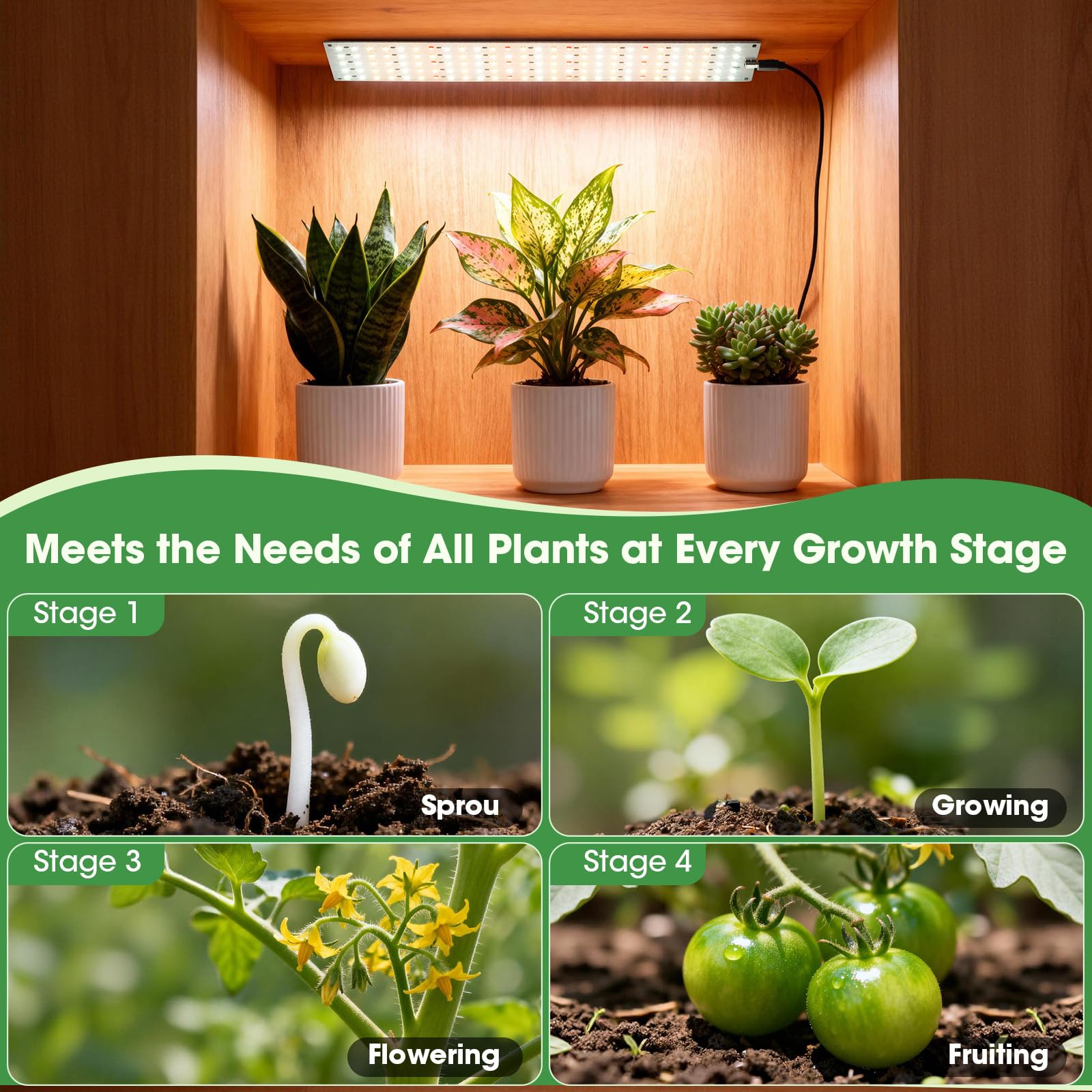 Four-panel kit enabling versatile shelf and cabinet placements.