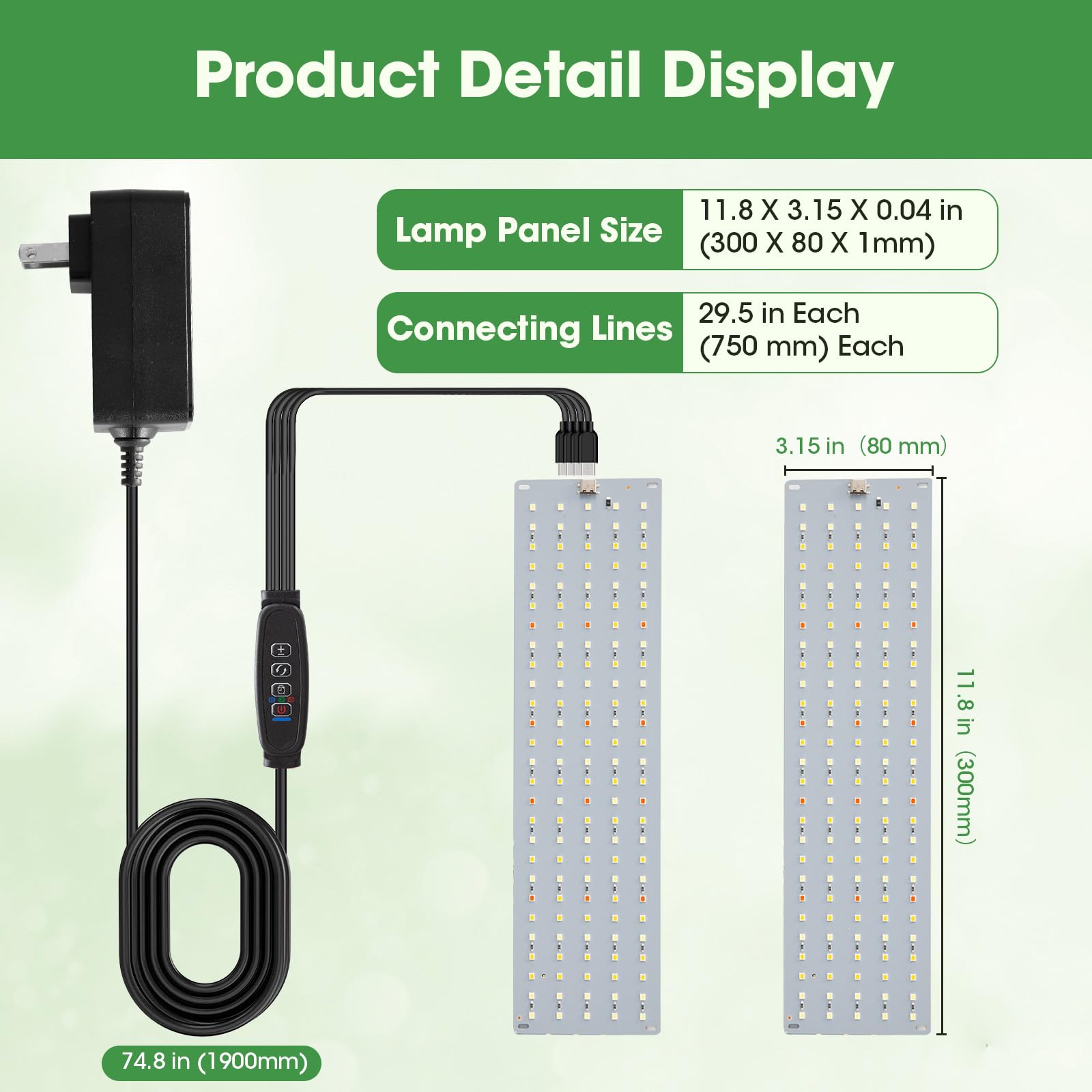 PlantaPulse panel with multiple spectrum modes for growth stages.