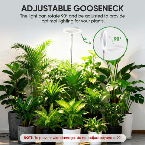 PlantaPulse light with 360° gooseneck for precise positioning over plants.
