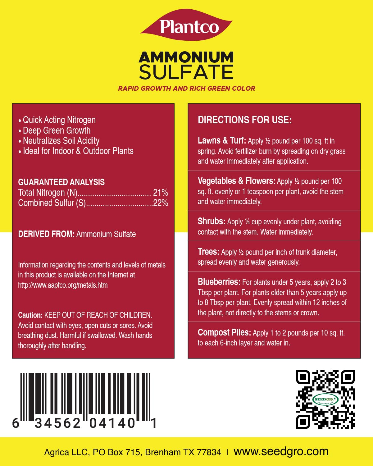 Acid-loving plants show improved growth with PlantCo Ammonium Sulfate 21-0-0.