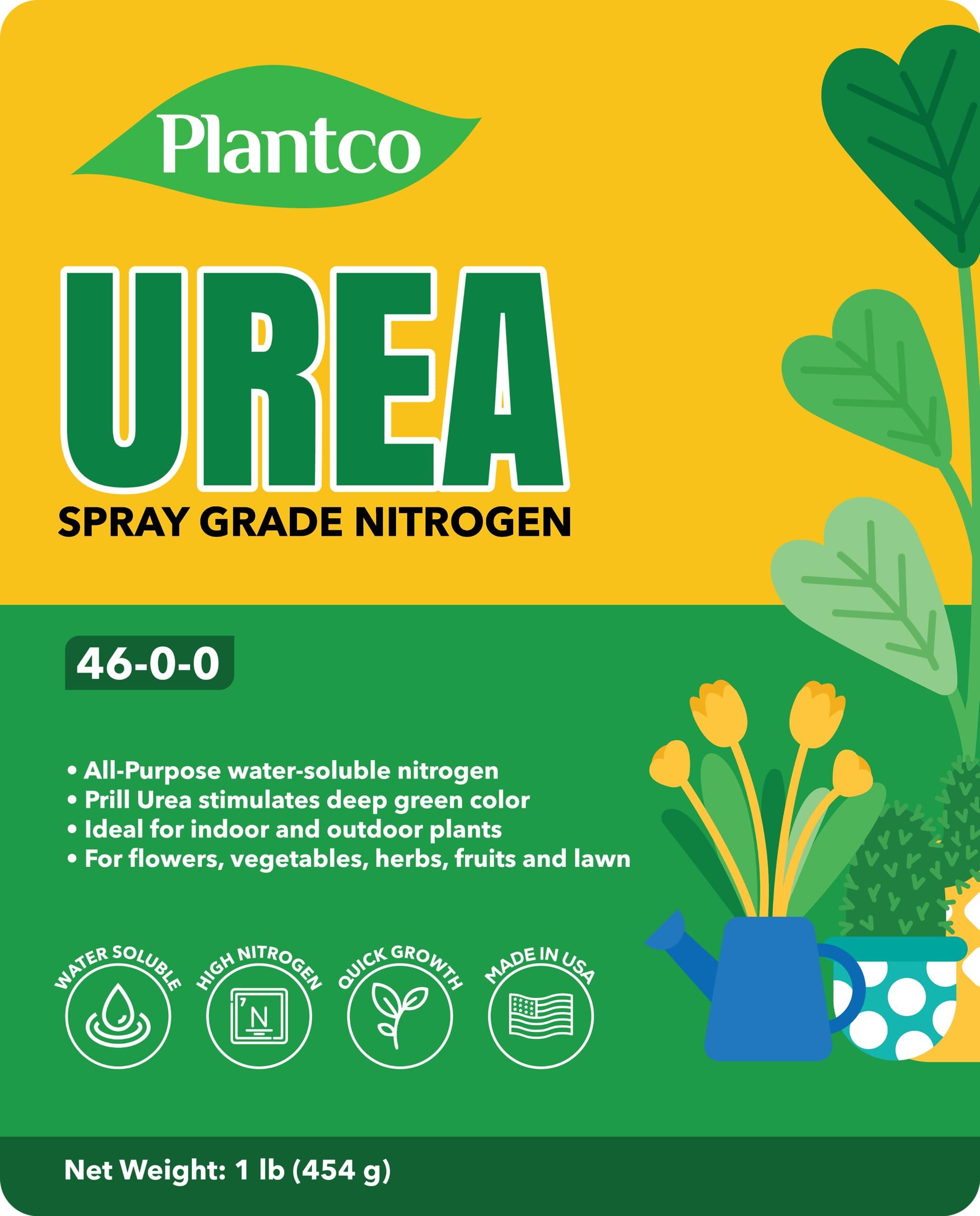 PLANTCO Urea 46-0-0 nitrogen boost for vibrant deep green leaves
