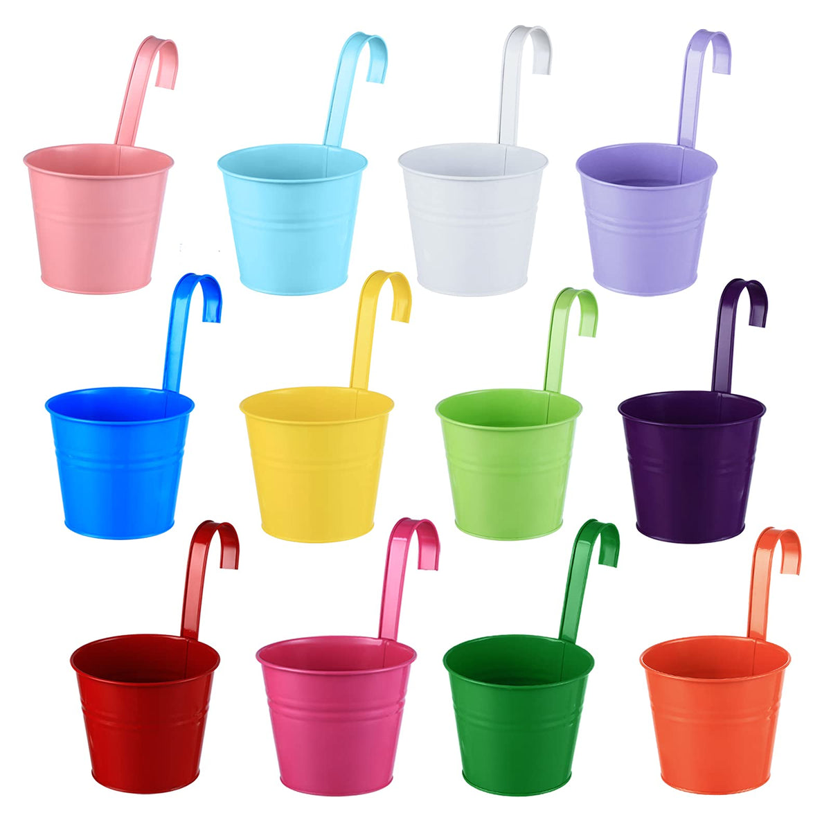 Planterhoma 12-pack balcony planters brighten spaces with versatile hanging options.