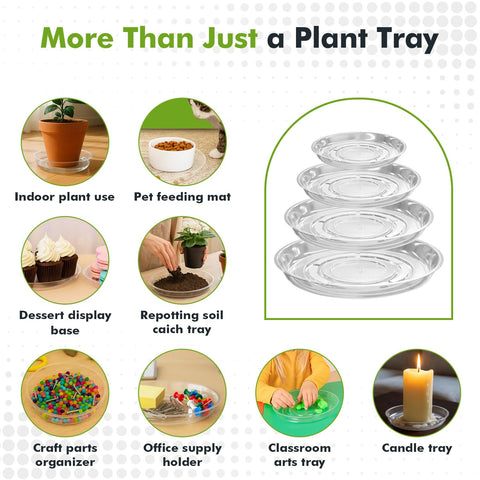 Planterhoma 18-inch clear saucer provides sturdy drip containment for big plants.