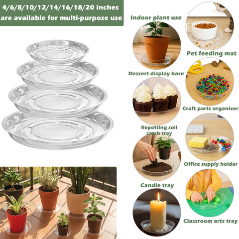 Planterhoma 20-pack 6inch clear saucers ready for bulk planter setups