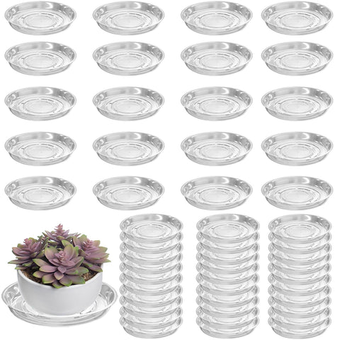 Planterhoma 4-inch clear saucer protects floors from water and soil runoff.