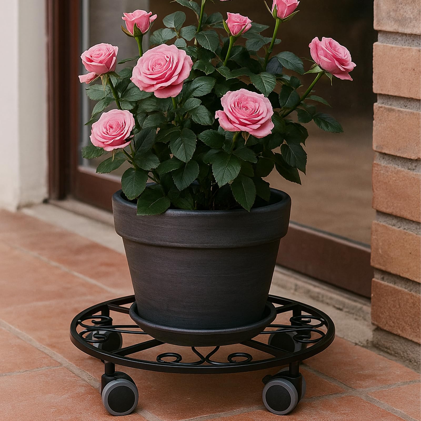 Planterhoma heavy-duty plant dolly outdoors for patios and gardens