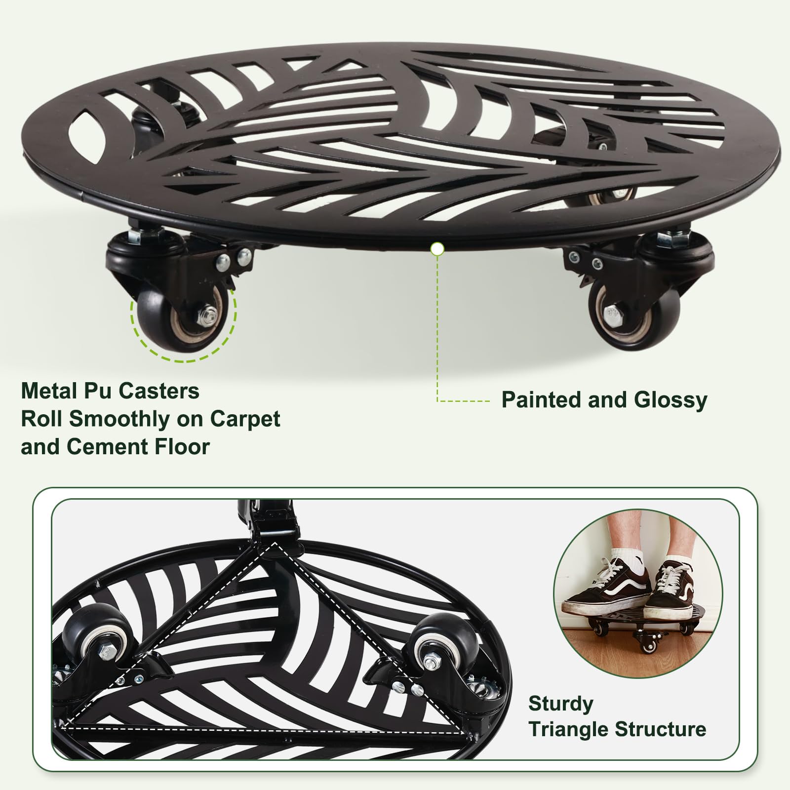 Planterhoma indoor-outdoor plant stand with wheels adapts to any space.