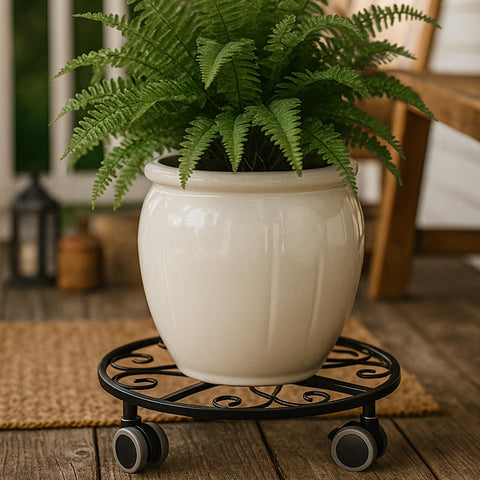 Planterhoma powder-coated iron dolly designed for durability