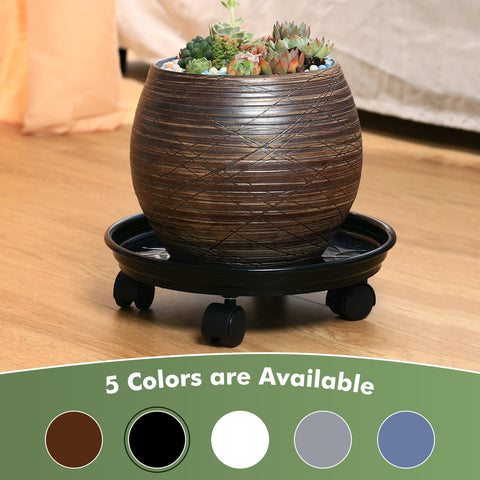 Planterhoma rolling casters with locking wheels keep pots secure during watering
