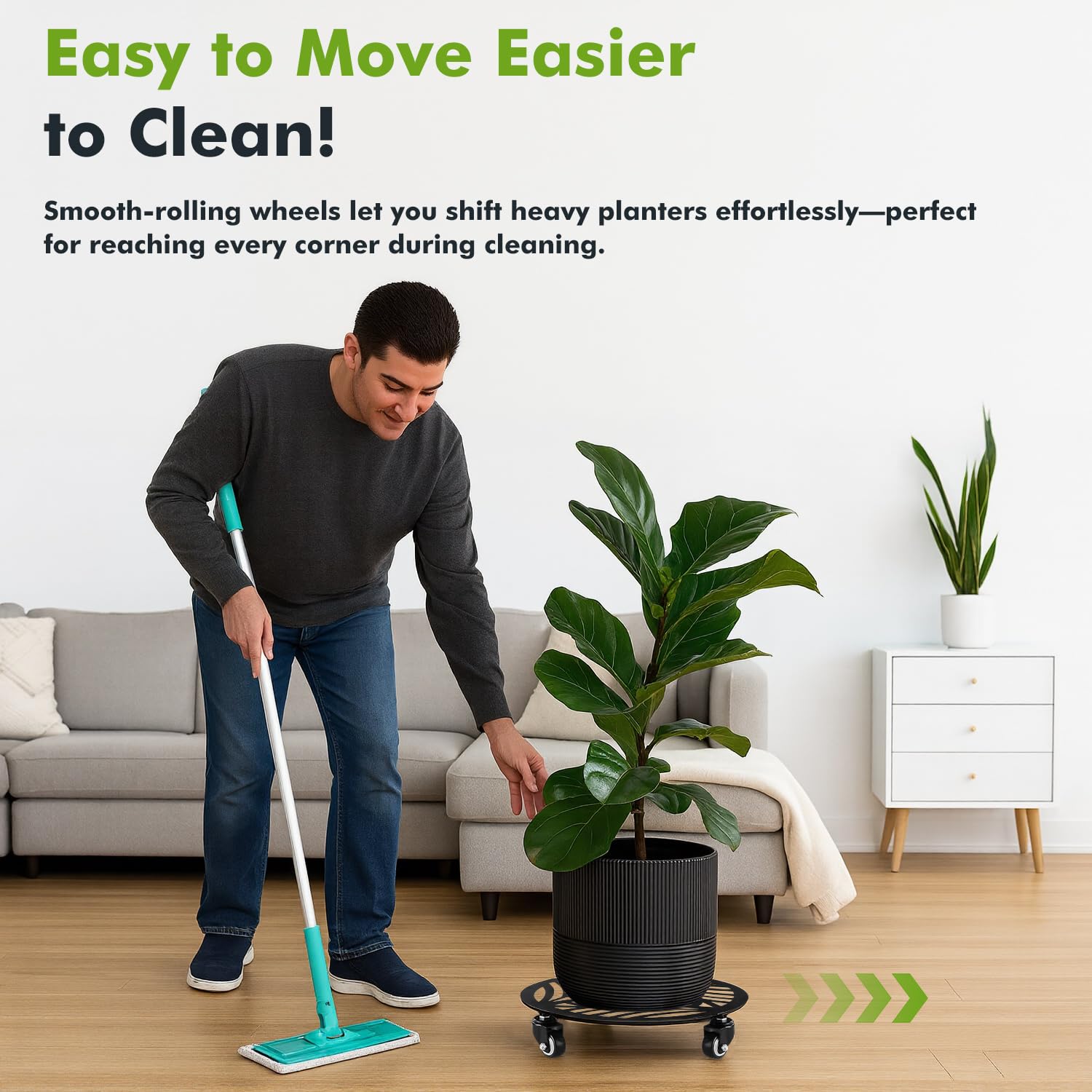 Planterhoma leaf-pattern design adds style while maintaining practical mobility.
