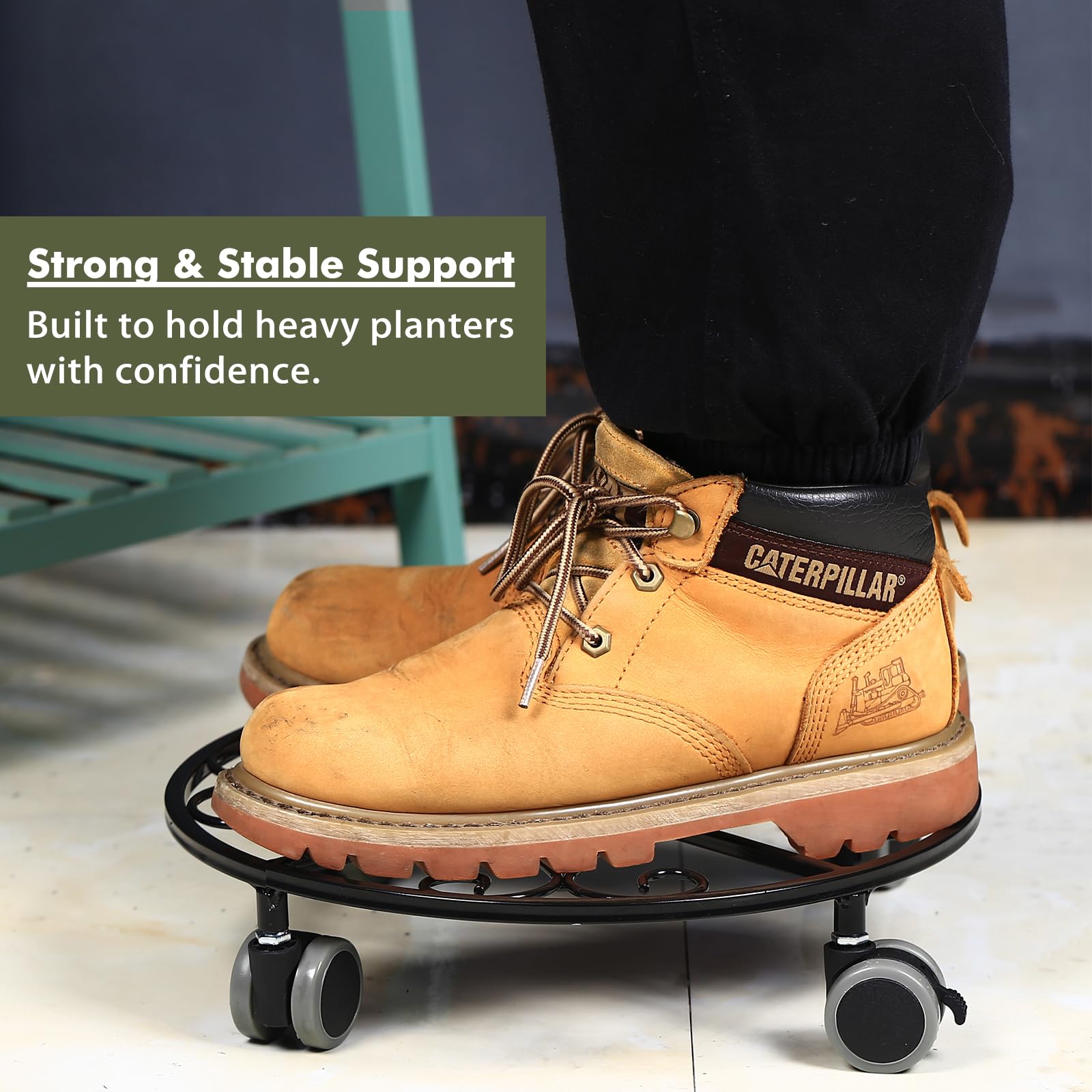 Planterhoma rustproof metal plant cart suitable for outdoor use