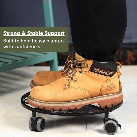 Planterhoma rustproof metal plant cart suitable for outdoor use