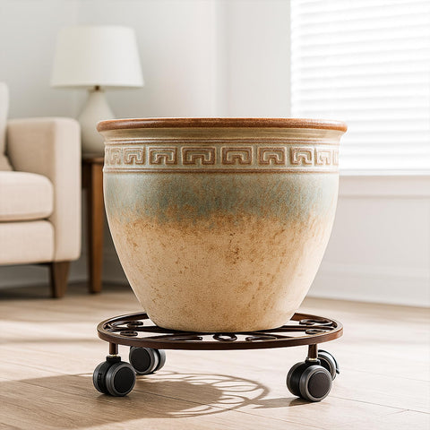 Planterhoma rustproof metal stand protects floors when moving