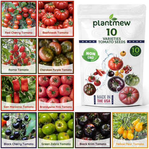 PLANTMEW 10-heirloom varieties pack ideal for beginner gardeners seeking variety.