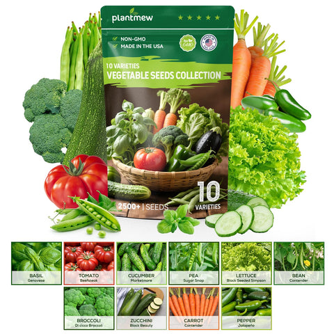 PLANTMEW 10-seed pack bundle for a thriving home garden.