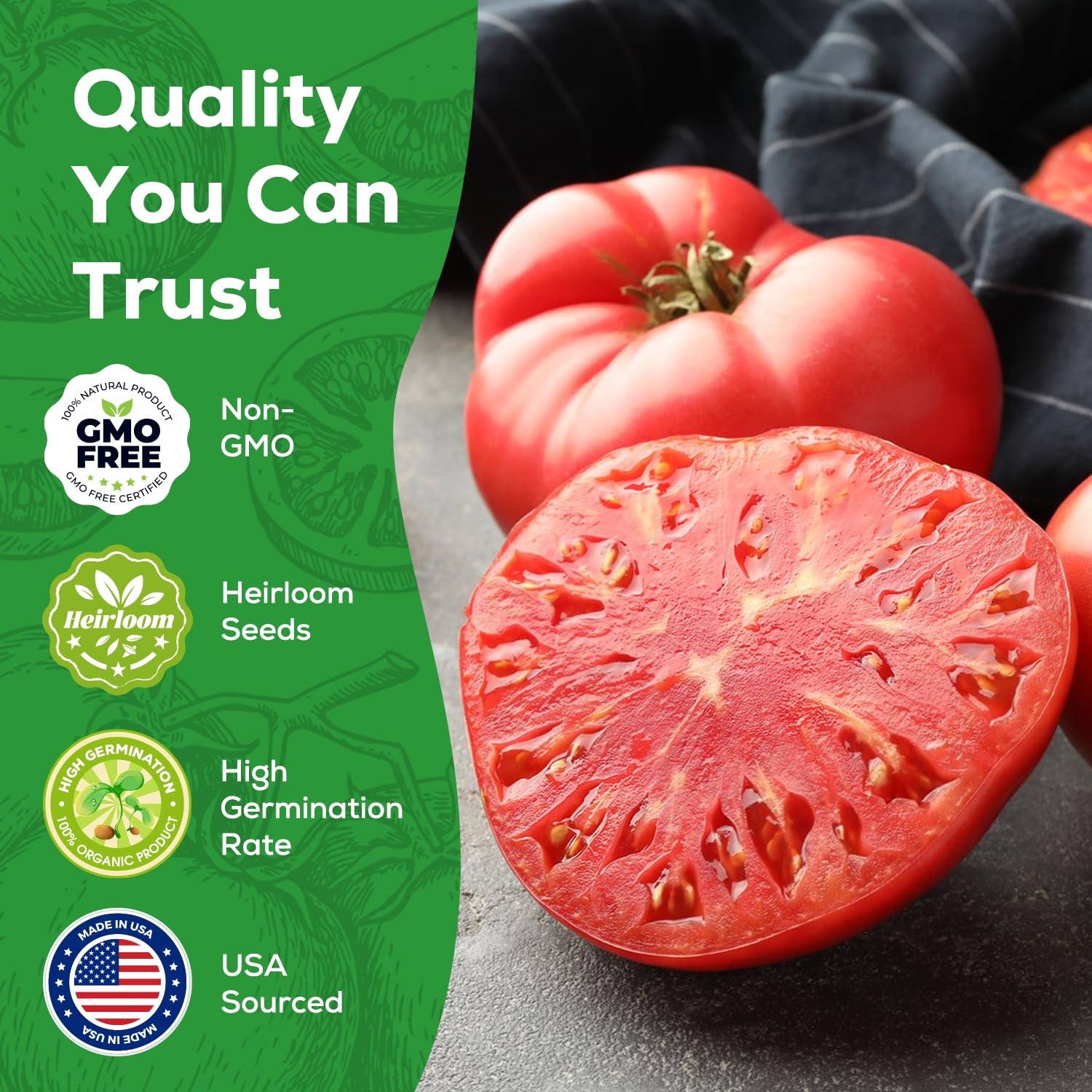 PLANTMEW Beefsteak Tomato Seeds indeterminate vines promise steady harvest.