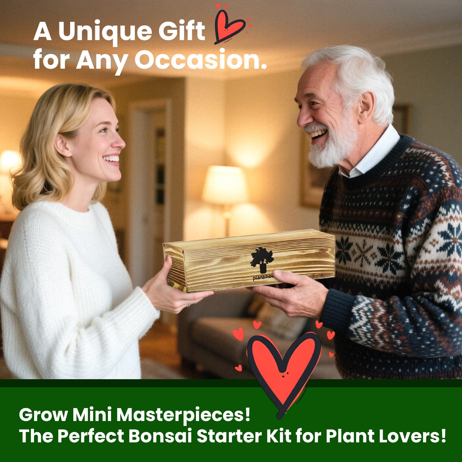 PlantMEW Bonsai Kit gift packaging suitable for plant-loving loved ones