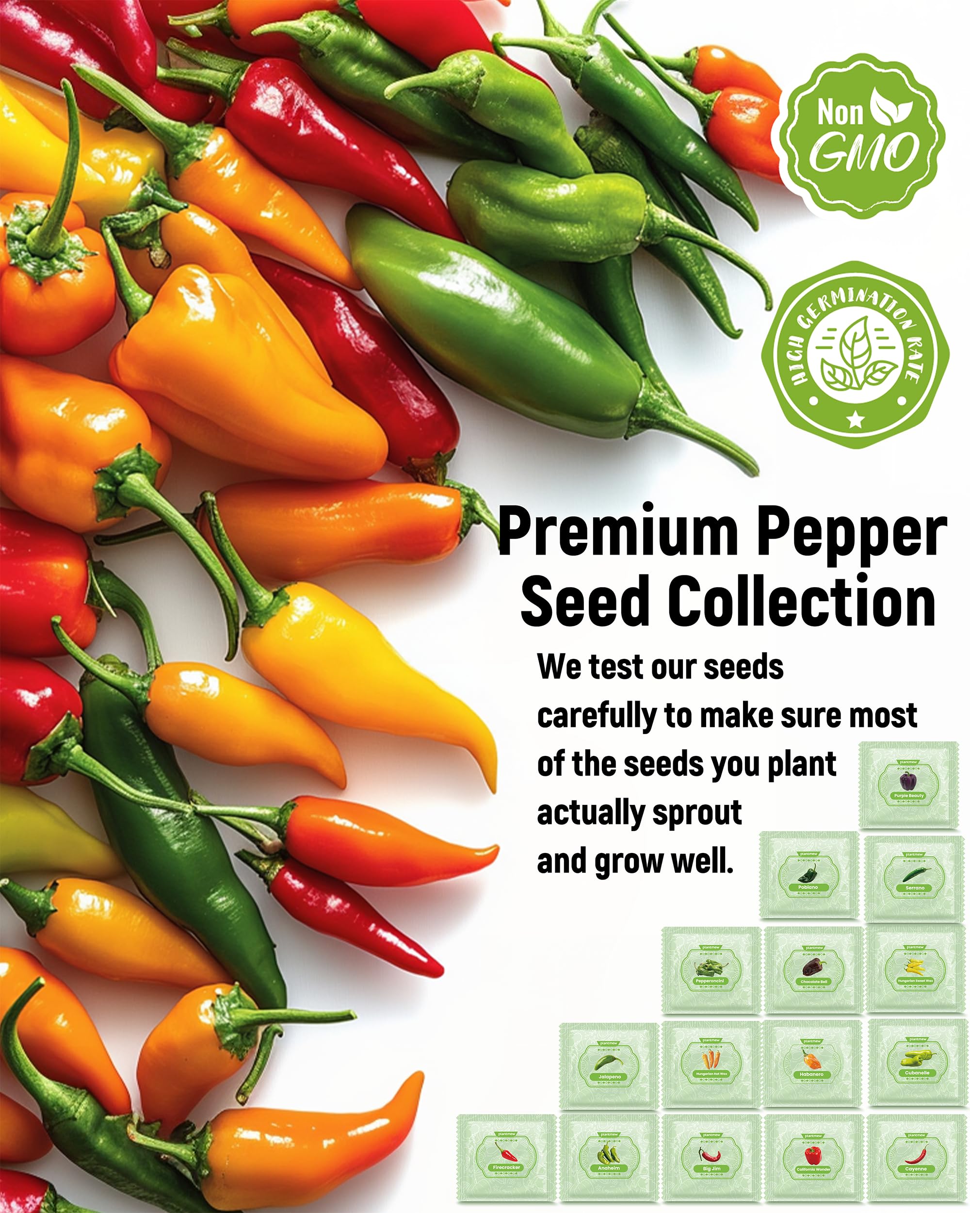 PLANTMEW cubanelle and poblano seeds ideal for roasting and stuffing